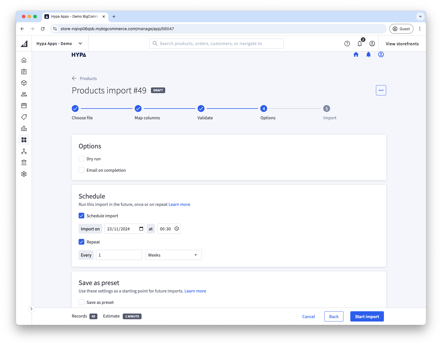 Run imports, repeatly on a schedule