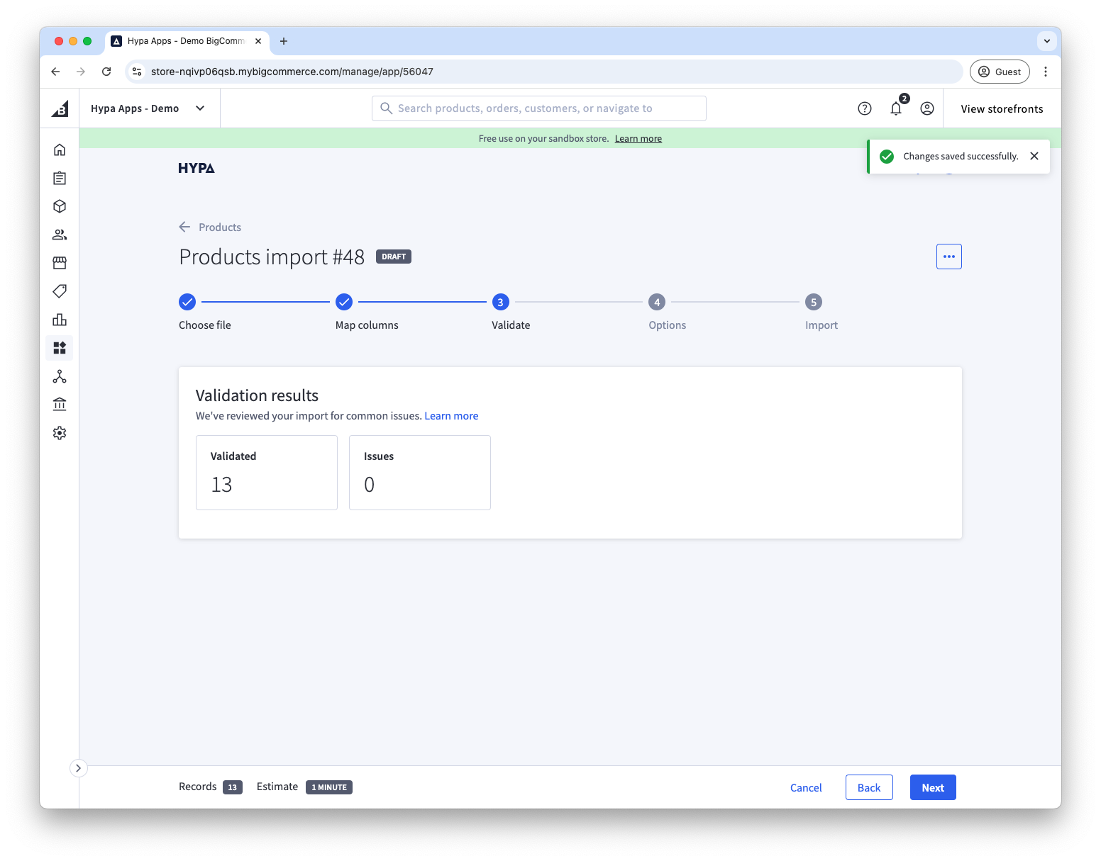Correcting an issue found during validation